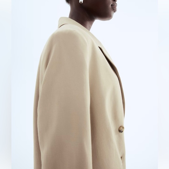 NWT - H&M Linen Blend Double-Breasted Blazer - Picture 4 of 7